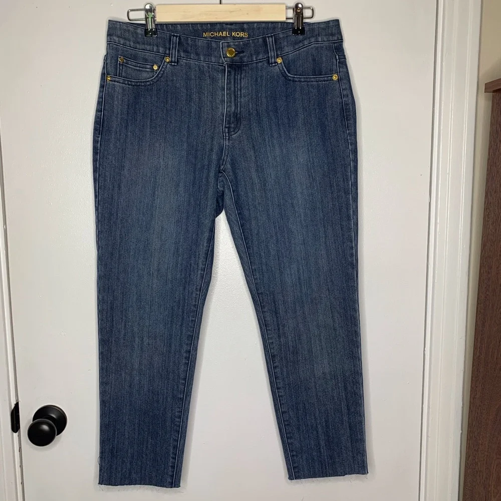 Michael Kors‎ Izzy Skinny Raw Hem Cropped Jeans